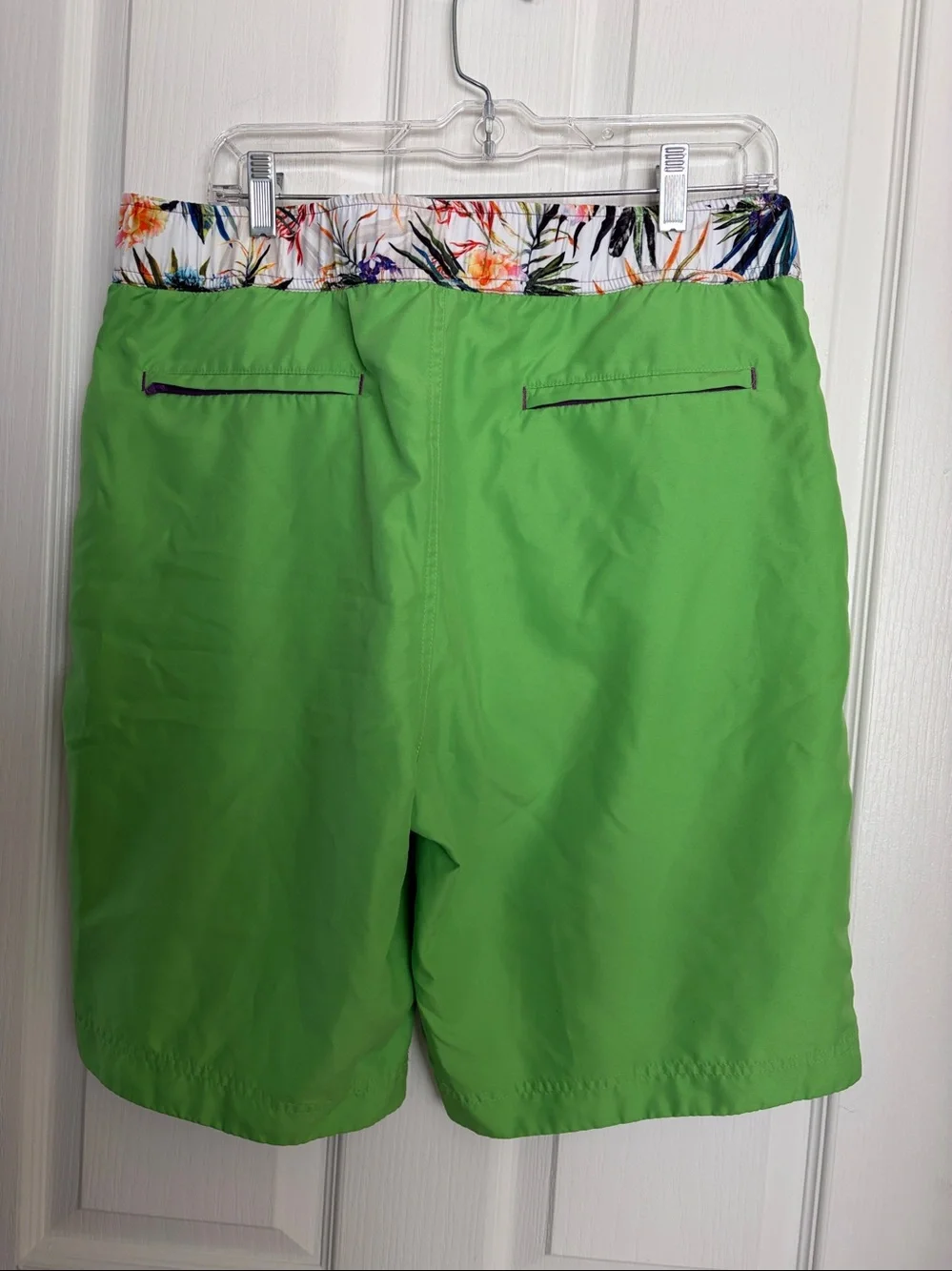 Robert Graham - Green Swim Board Floral Waistband and Side Banding!